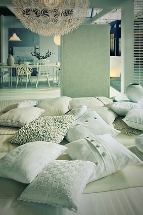 pillows in living room