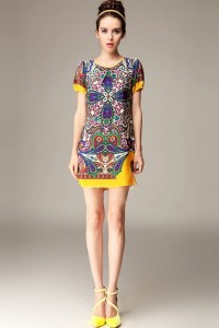 Boho-Floral-Print-Mini-Dress