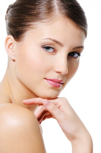 Beautiful female face with a wellness complexion