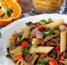 penne z wątróbką