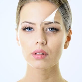 anti-aging concept, portrait of beautiful woman with problem and