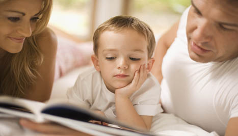 Family reading together