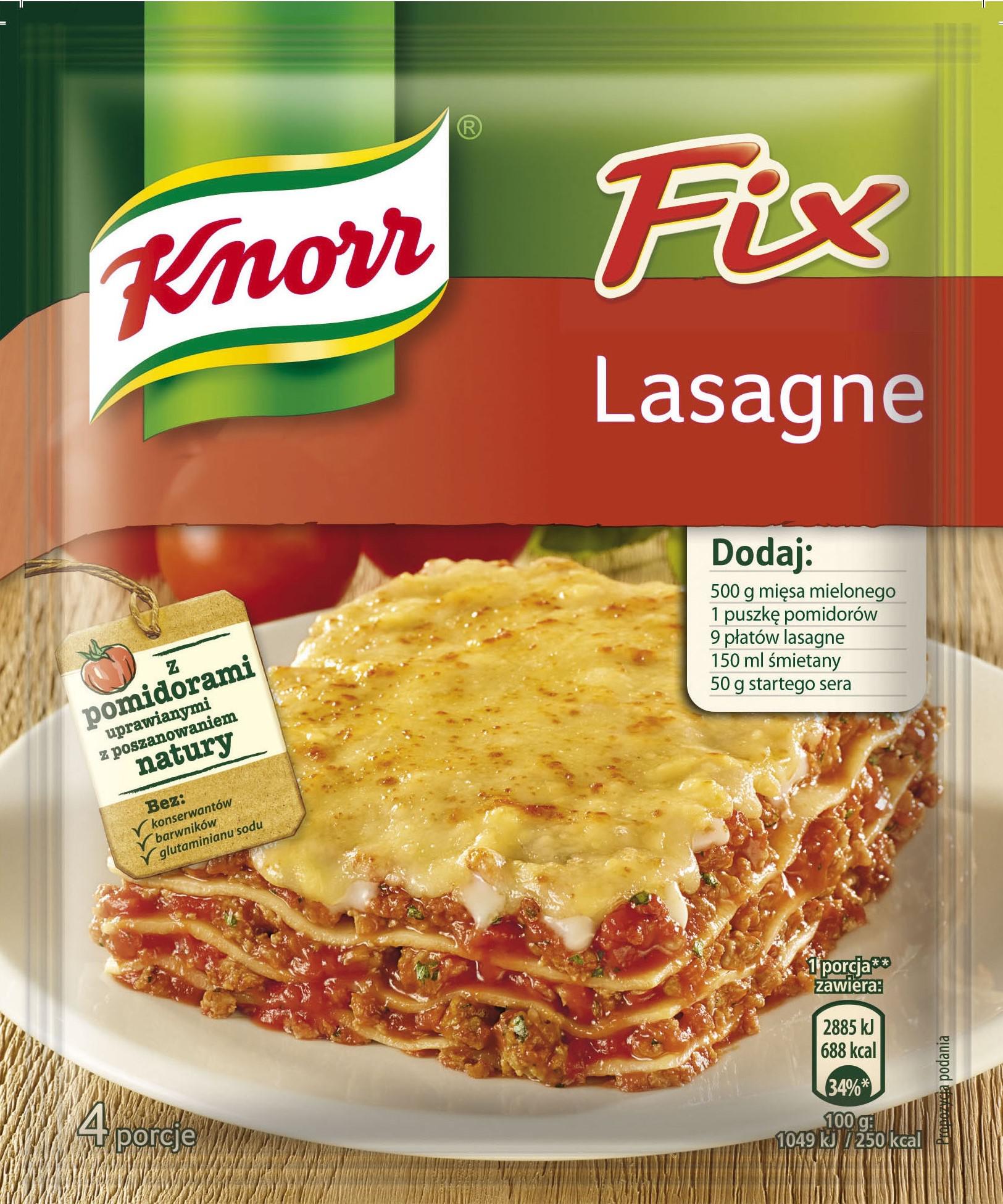 Fix Knorr Lasagne Wszystko dla zdrowia i urody, porady kulinarne