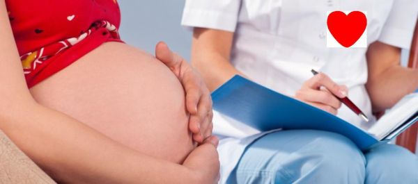 pregnant woman consultating with the doctor at hospital