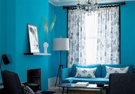 niebieski pokój