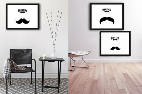 plakaty-typograficzny-hipster-moustache