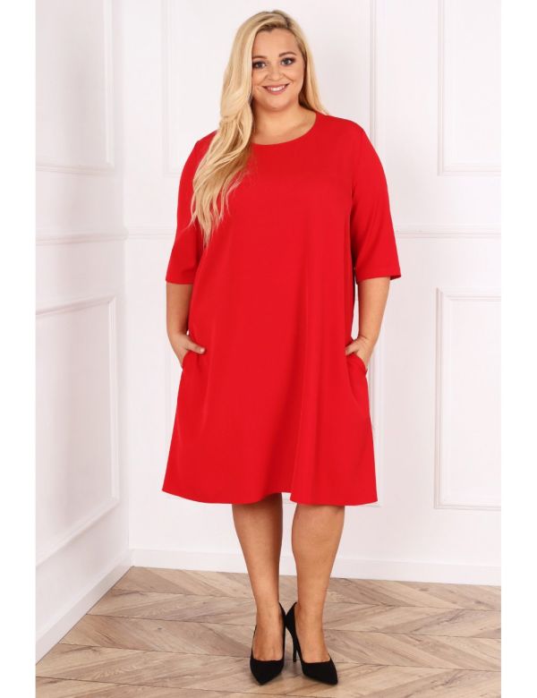 czerwona sukienka tunika