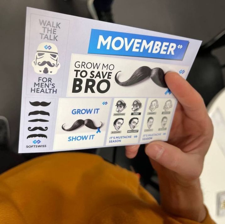 Pracownicy międzynarodowej firmy IT SOFTSWISS zapuścili wąsy i brody, aby zwiększać świadomość dot. męskiego zdrowia