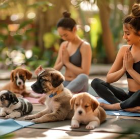 Puppy joga - joga w towarzystwie szczeniąt