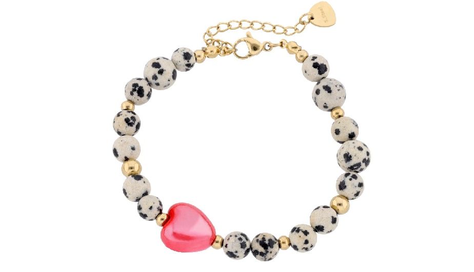 Bransoletka dalmatyńczyk, serduszko, stal pozłacana, Vezzi, S112258Z00; 89,90 zł