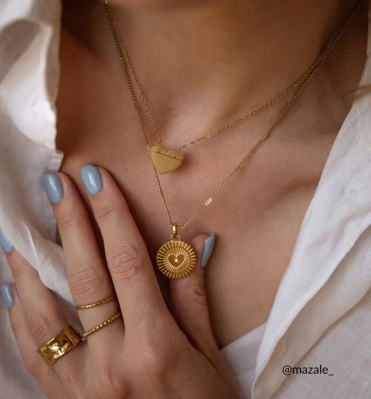 Naszyjnik złoty z sercem Boho Heart