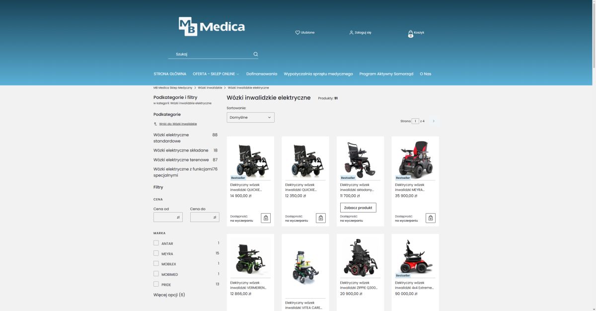 wózek inwalidzki elektryczny