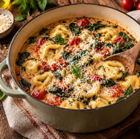 Ta zupa wygląda jak danie z włoskiej restauracji, a robi się ją w jednym garnku. Jesienny hit z tortellini